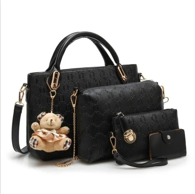 Women Fashion Geometric Design Shoulder Hand Bag, Set of 4