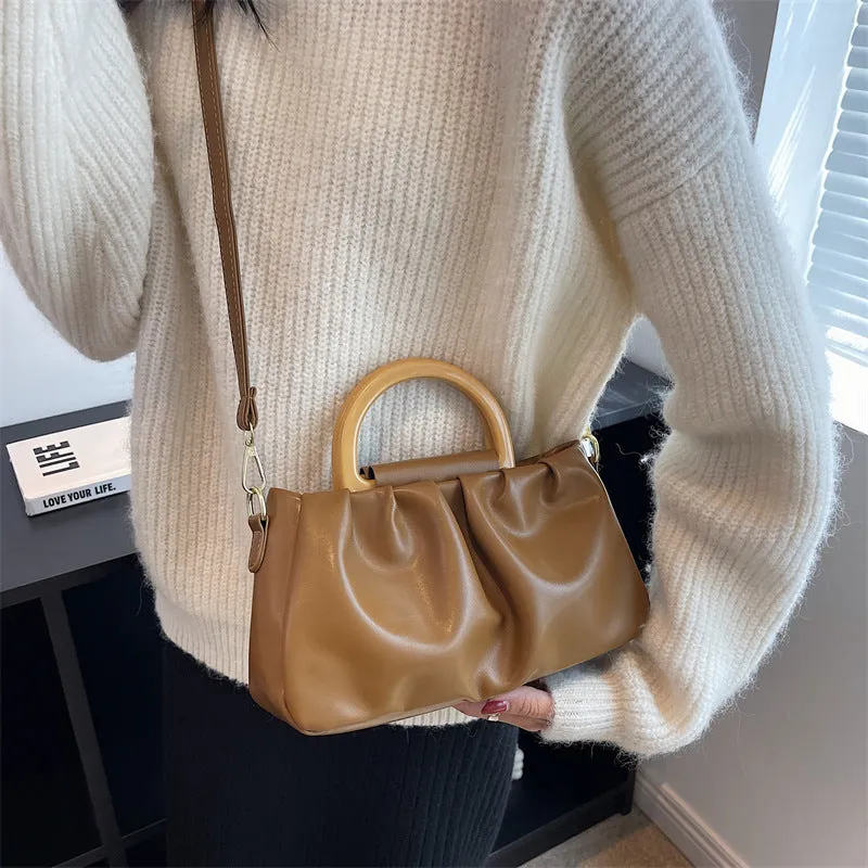 Women's Pleated Shoulder Messenger Bag
